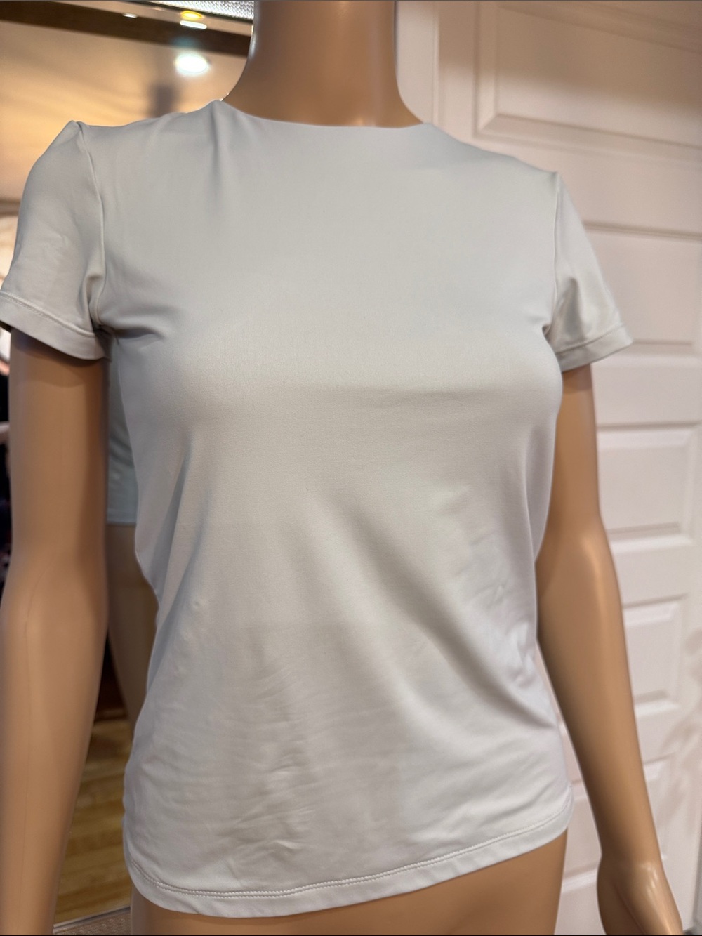 Classic Women's Short Sleeve Crewneck Top - Light Gray